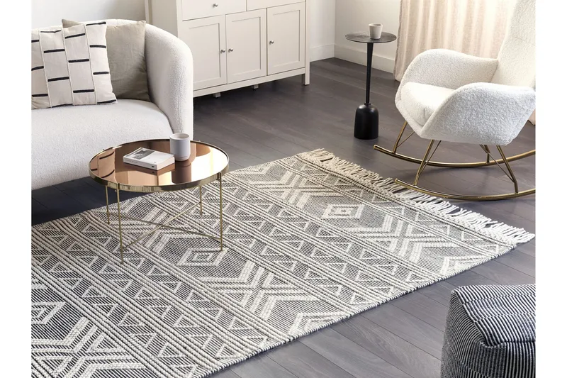 Villamatto Pazar 160x230 cm, Musta/Valkoinen