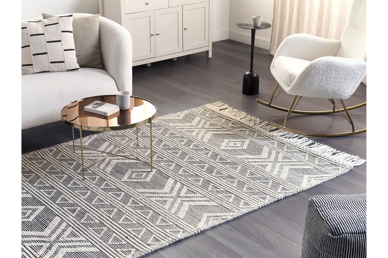 Villamatto Pazar 160x230 cm - Musta/Valkoinen - Kodintekstiilit & matot - Matto - Moderni matto - Villamatto