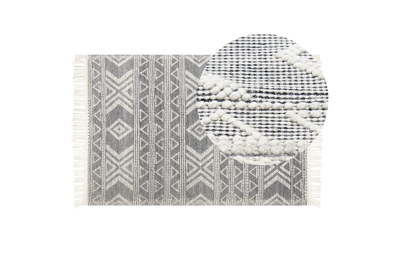 Villamatto Pazar 160x230 cm - Musta/Valkoinen - Kodintekstiilit & matot - Matto - Moderni matto - Villamatto
