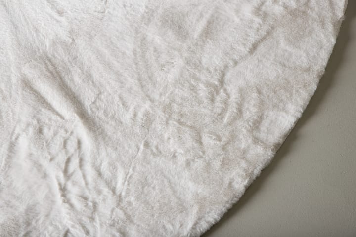 Polyesterimatto Karaka Pyöreä 200 cm - Valkoinen - Viskoosimatto & keinosilkkimatto - Pyöreät matot