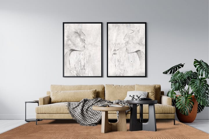 Viskoosimatto Amore Art 200x290 cm Terrakotta - Terrakotta - Viskoosimatto & keinosilkkimatto