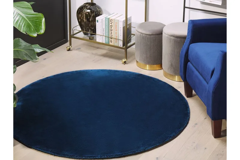Viskoosimatto Maturino 140 cm pyöreä - Laivastonsininen - Kodintekstiilit & matot - Matto - Moderni matto - Viskoosimatto & keinosilkkimatto