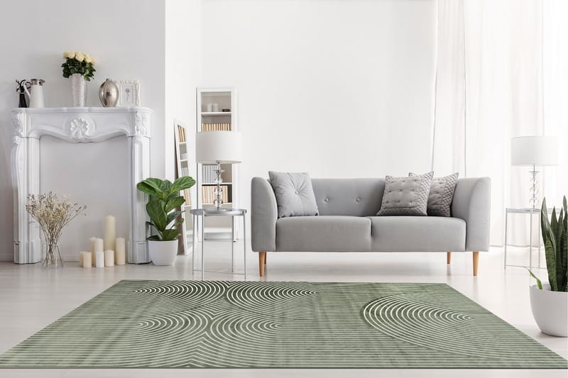 Viskoosimatto Mema 160x230 cm - Smaragdinvihreä - Kodintekstiilit & matot - Matto - Moderni matto - Viskoosimatto & keinosilkkimatto