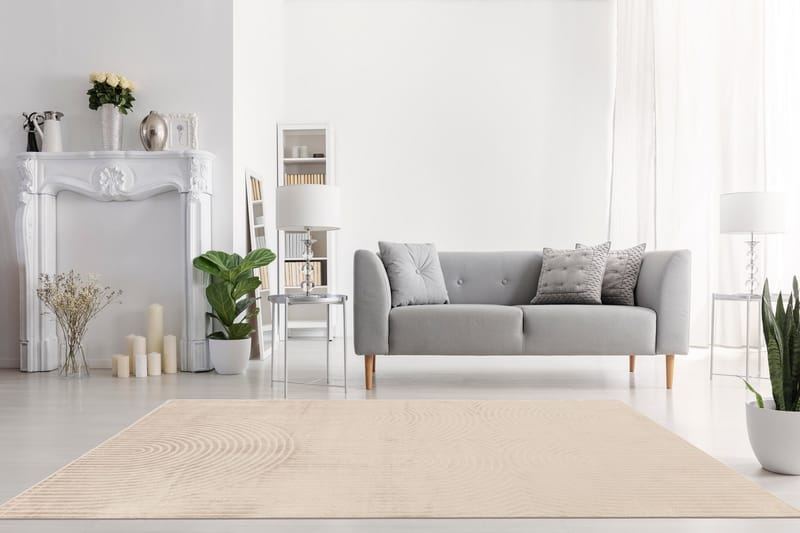 Viskoosimatto Mema 240x340 Suorakaiteen muotoinen - Hiekka - Kodintekstiilit & matot - Matto - Moderni matto - Viskoosimatto & keinosilkkimatto