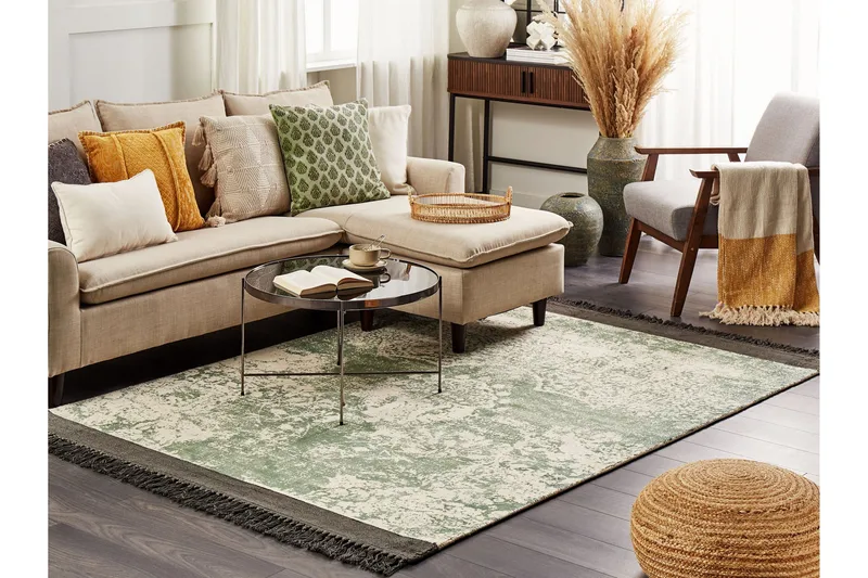 Viskosimatto Akarsu 140x200 cm - Vihreä - Kodintekstiilit & matot - Matto - Moderni matto - Viskoosimatto & keinosilkkimatto