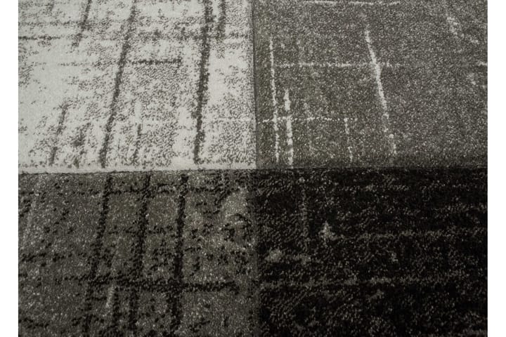 Friezematto London Square Ø240 cm Musta/Harmaa - Musta/Harmaa - Pyöreät matot - Kuviollinen matto & värikäs matto - Iso matto
 - Wilton-matto