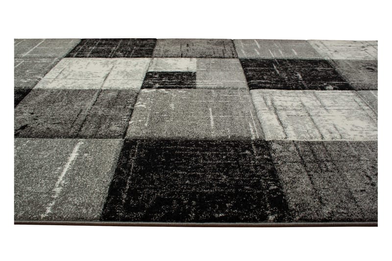 Friezematto London Square 133x190 cm Musta/Harmaa - Musta - Kodintekstiilit & matot - Matto - Moderni matto - Wilton-matto