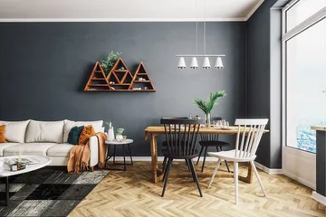 Friezematto London Square 133x190 cm Musta/Harmaa