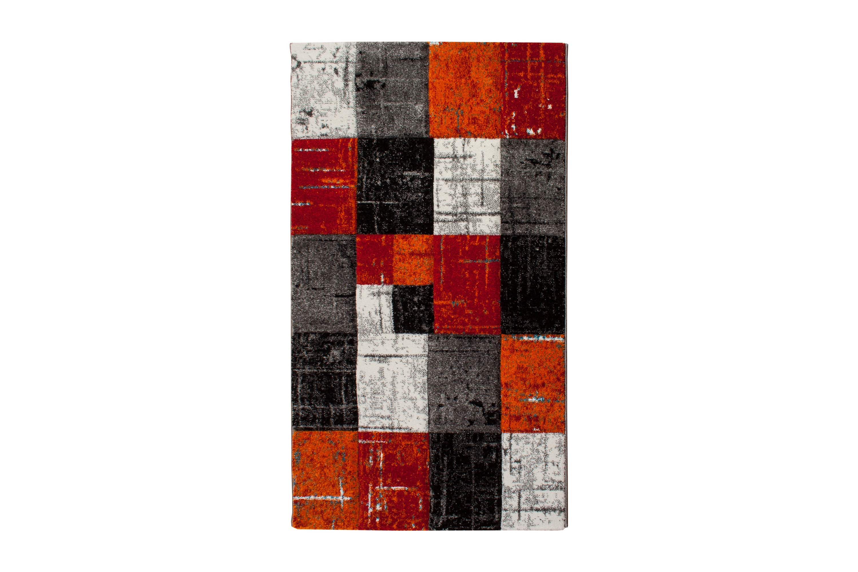 Friezematto London Square 80x250 - Punainen/Oranssi