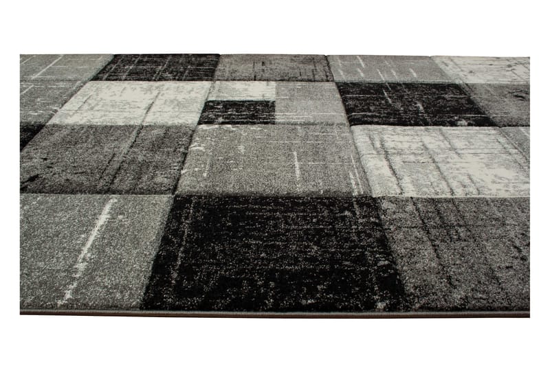 Friezematto London Square 80x350 cm Musta/Harmaa - Musta - Kodintekstiilit & matot - Matto - Moderni matto - Wilton-matto