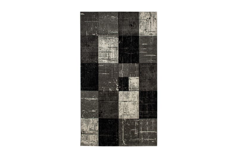 Friezematto London Square 80x350 cm Musta/Harmaa - Musta - Kodintekstiilit & matot - Matto - Moderni matto - Wilton-matto