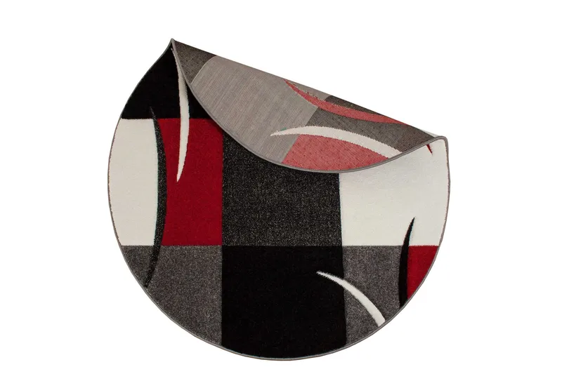 Friezematto London Patch Ø240 cm Punainen - Punainen - Kodintekstiilit & matot - Matto - Moderni matto - Wilton-matto