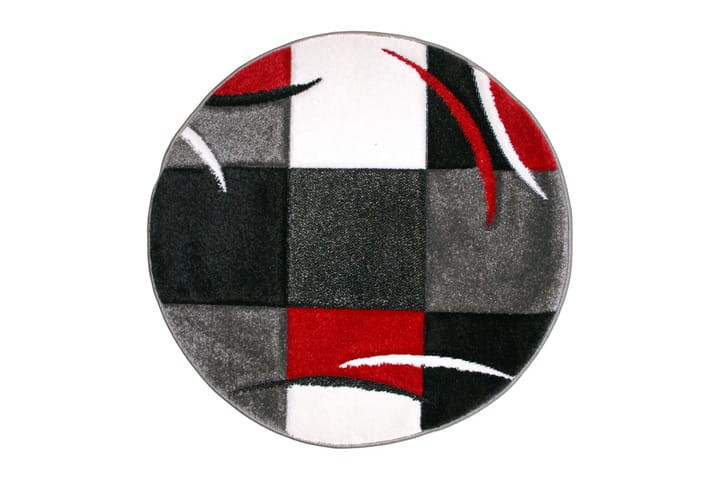 Friezematto London Patch Pyöreä 160 - Punainen - Pyöreät matot - Käsintehdyt matot - Wilton-matto - Yksiväriset matot - Kumipohjamatot - Kuviollinen matto & värikäs matto - Pienet matot - Iso matto