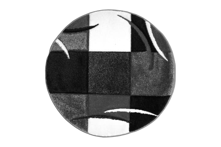 Friezematto London Patch Pyöreä 160 - Musta - Pyöreät matot - Wilton-matto - Kuviollinen matto & värikäs matto