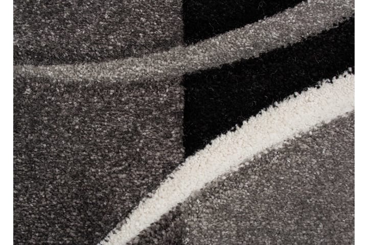 Friezematto London Patch Ø240 cm Musta - Musta - Pyöreät matot - Wilton-matto - Iso matto
 - Kuviollinen matto & värikäs matto