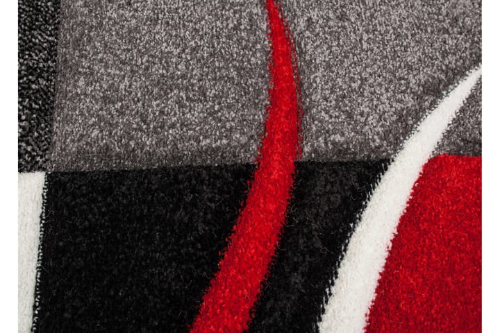 Friezematto London Patch Ø240 cm Punainen - Punainen - Wilton-matto - Pienet matot - Kuviollinen matto & värikäs matto