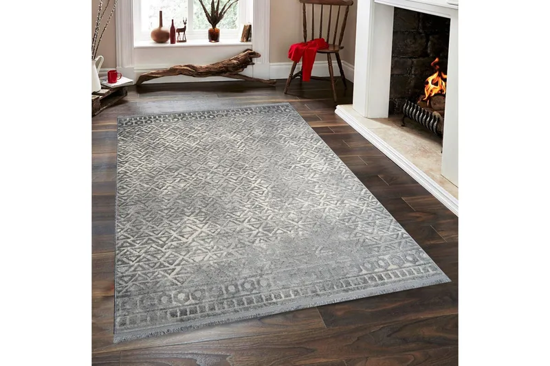 Käytävämatto Naveena 80x150 cm Suorakaide, Harmaa/Kerma