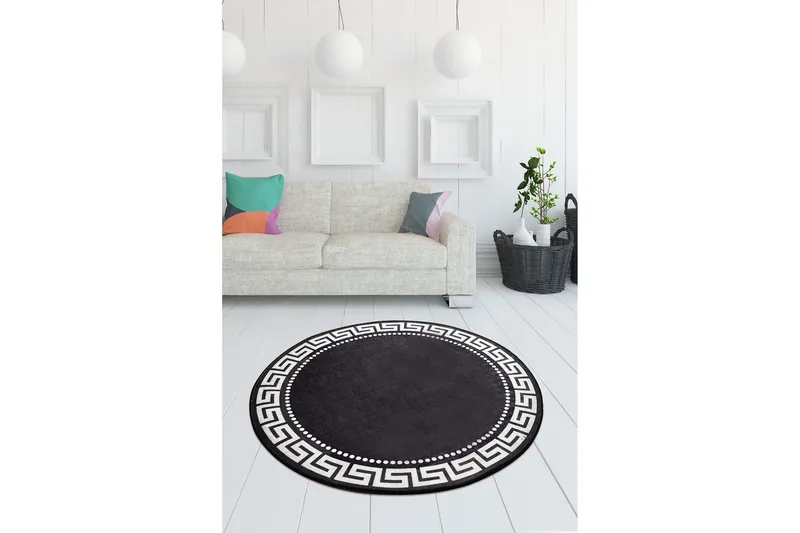 Matto Antik Pyöreä 100 cm - Monivärinen / Sametti - Kodintekstiilit & matot - Matto - Moderni matto - Wilton-matto