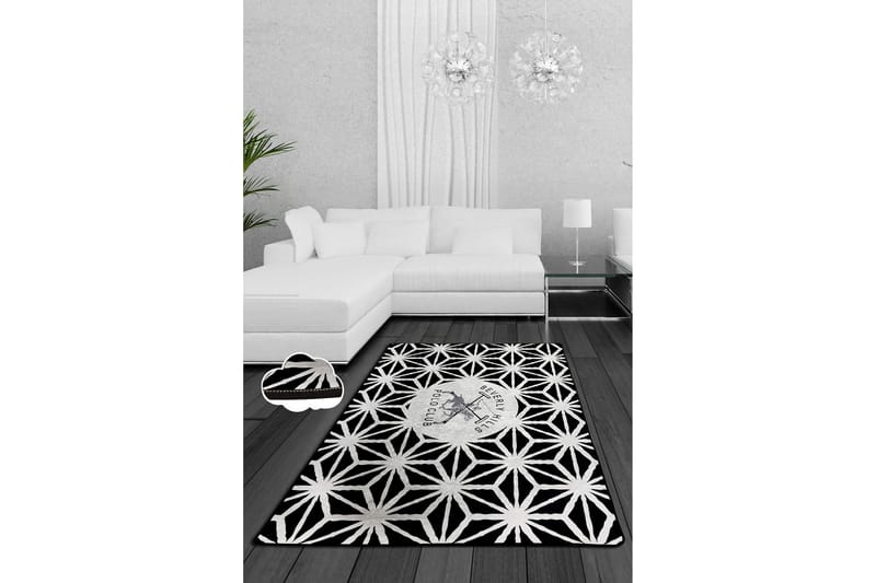 Matto Beverly Hills Polo Club 120x180 cm, Musta/Ecru