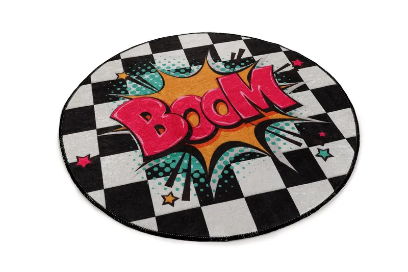 Matto Boom Pyöreä 100 cm, Monivärinen / Sametti