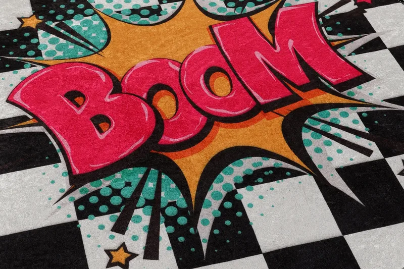 Matto Boom Pyöreä 100 cm - Monivärinen / Sametti - Kodintekstiilit & matot - Matto - Moderni matto - Wilton-matto