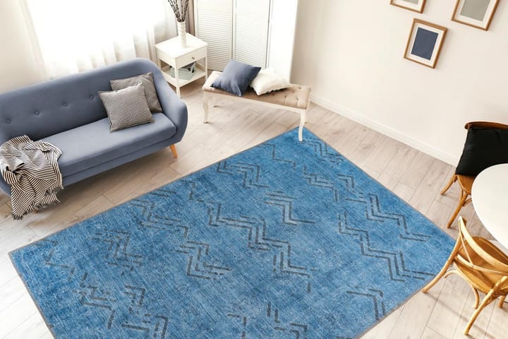 Matto Bridchat Hoi Sininen 120x180 cm - D-Sign - Wilton-matto - Kuviollinen matto & värikäs matto