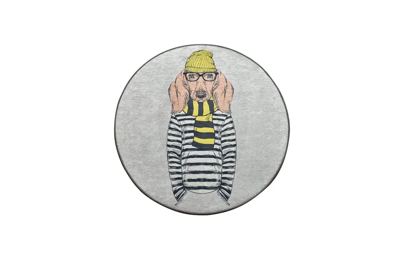 Matto Catulino Pyöreä 100 cm, Monivärinen / Sametti