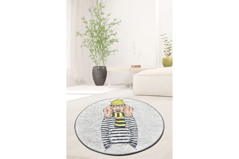 Matto Catulino Pyöreä 100 cm - Monivärinen / Sametti - Kodintekstiilit & matot - Matto - Moderni matto - Wilton-matto