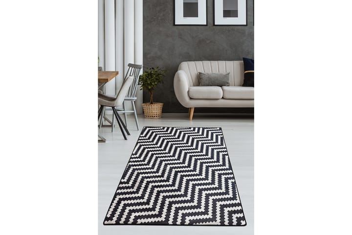 Matto Chilai 100x200 cm - Musta/Valkoinen - Wilton-matto - Kuviollinen matto & värikäs matto