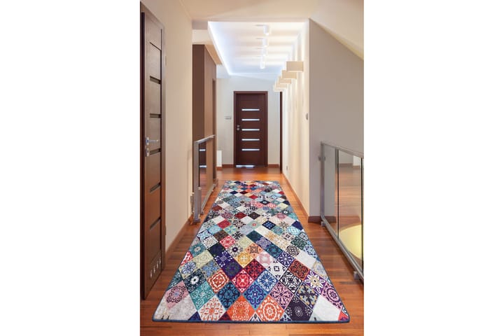 Matto Chilai 100x300 cm - Monivärinen - Wilton-matto - Kuviollinen matto & värikäs matto