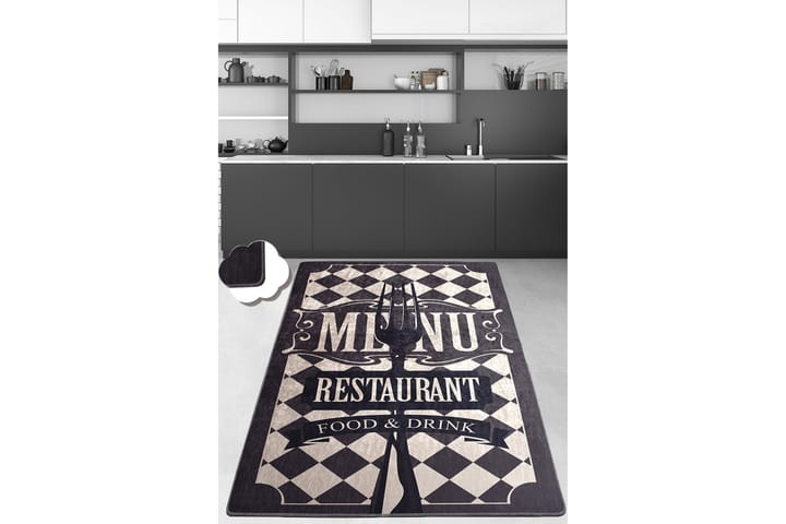 Matto Chilai 120x180 cm - Musta/Kermanvalkoinen - Wilton-matto - Kuviollinen matto & värikäs matto