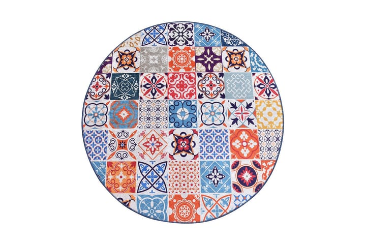 Matto Chilai 200 cm Pyöreä - Monivärinen - Wilton-matto - Kuviollinen matto & värikäs matto