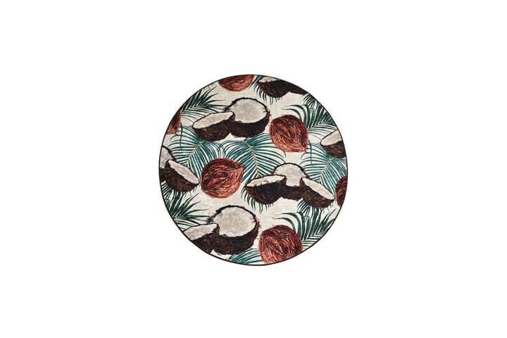 Matto Coconut Pyöreä 100 cm - Monivärinen / Sametti - Pyöreät matot - Wilton-matto - Kuviollinen matto & värikäs matto