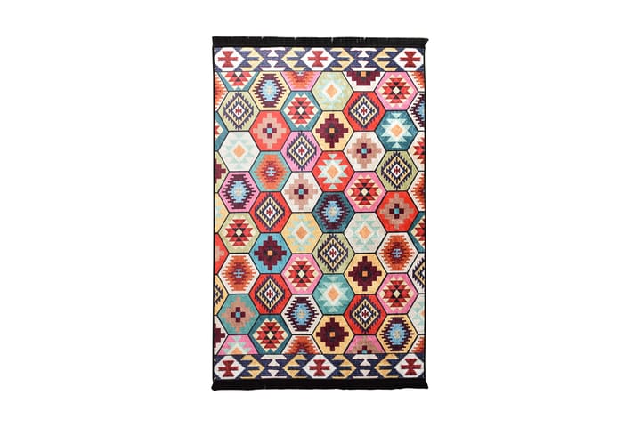 Matto Comb 140x190 cm - Monivärinen / Sametti - Wilton-matto - Kuviollinen matto & värikäs matto