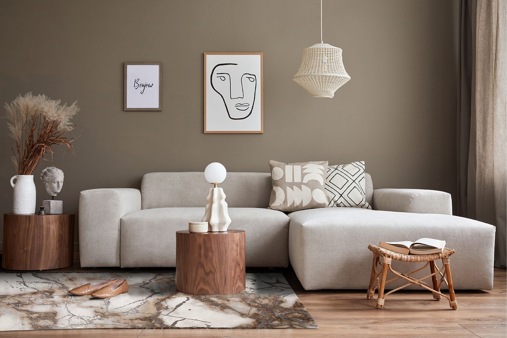 Matto Craft Concrete 200x290 cm Luonnollinen - Luonnonväri - Kodintekstiilit & matot - Matto - Moderni matto - Wilton-matto
