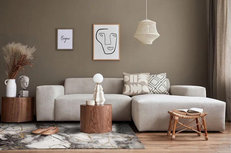 Matto Craft Concrete 240x340 cm Kulta - Kulta - Kodintekstiilit & matot - Matto - Moderni matto - Wilton-matto