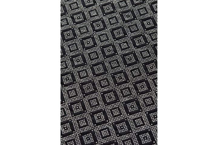 Matto Craymor Pyöreä 100 cm - Valkoinen/musta/sametti - Pyöreät matot - Wilton-matto - Kuviollinen matto & värikäs matto