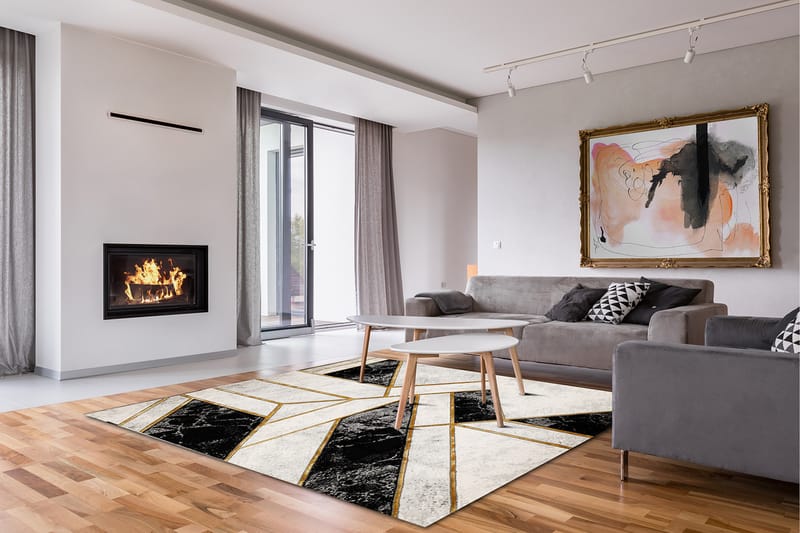 Matto Diamond Spectra 160x230 cm Kulta - Kodintekstiilit & matot - Matto - Moderni matto - Wilton-matto