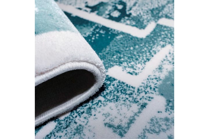 Matto Diamond Valkoinen/Turkoosi 160x230 - Pierre Cardin - Wilton-matto - Kuviollinen matto & värikäs matto