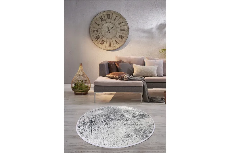 Matto Evidenza Pyöreä 100 cm - Monivärinen / Sametti - Kodintekstiilit & matot - Matto - Moderni matto - Wilton-matto