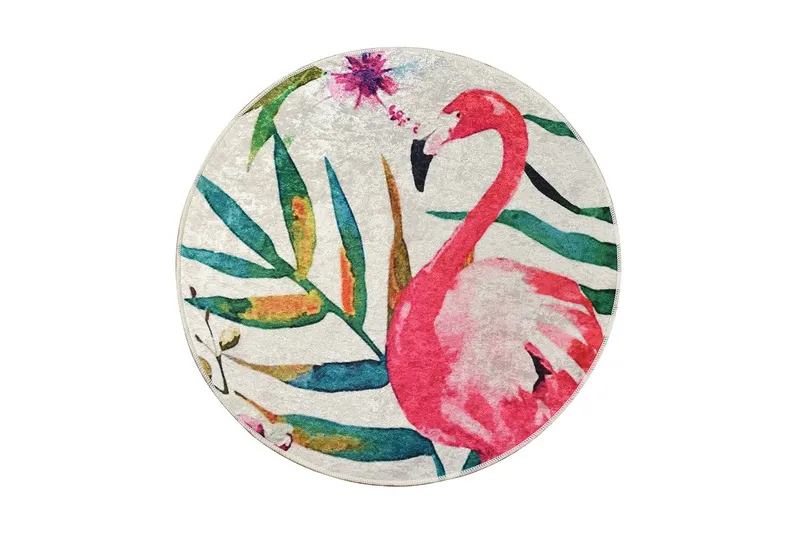 Matto Flam Pyöreä 100 cm, Monivärinen / Sametti