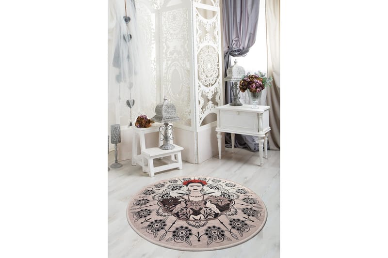 Matto Gertruida Pyöreä 140 cm - Monivärinen / Sametti - Kodintekstiilit & matot - Matto - Moderni matto - Wilton-matto