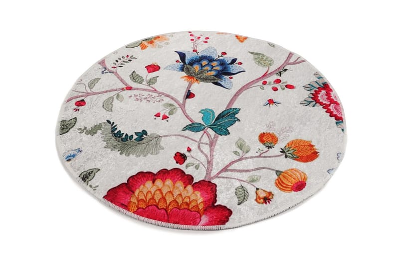 Matto Gythe Pyöreä 100 cm, Monivärinen / Sametti