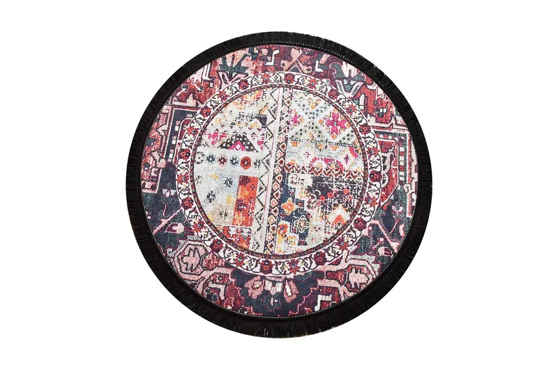 Matto Hikina Pyöreä 140 cm, Monivärinen / Sametti