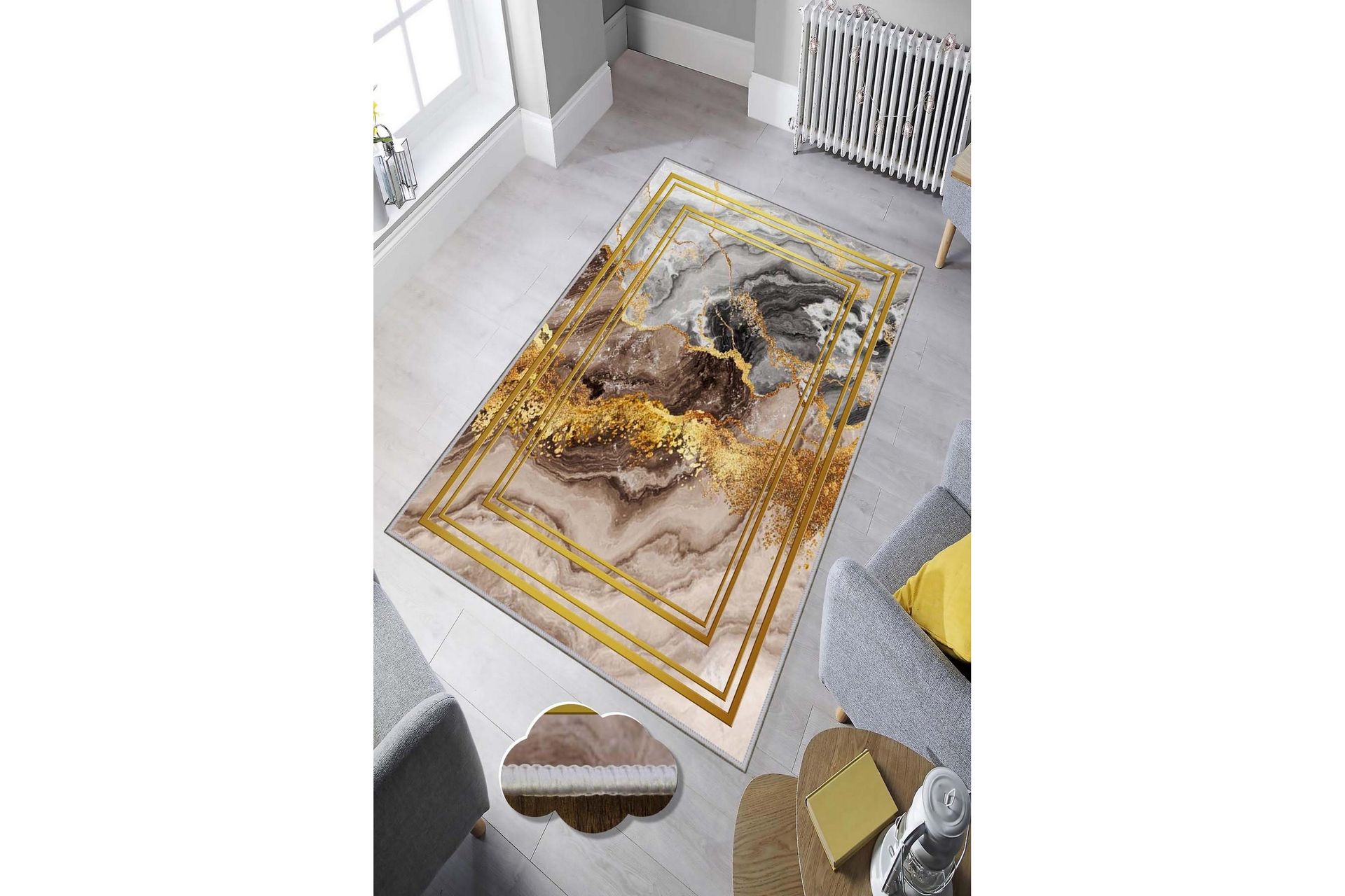 Matto Homefesto 100x300 cm - Monivärinen - Kodintekstiilit & matot - Matto - Moderni matto - Wilton-matto