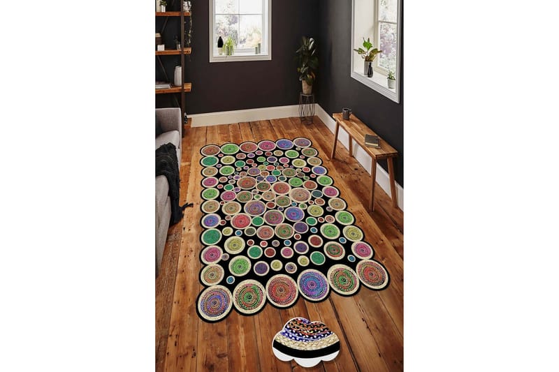 Matto Homefesto 100x300 cm - Monivärinen - Kodintekstiilit & matot - Matto - Moderni matto - Wilton-matto