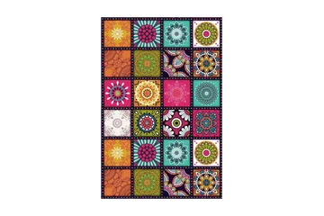Matto Homefesto 100x300 cm - Monivärinen - Kodintekstiilit & matot - Matto - Moderni matto - Wilton-matto