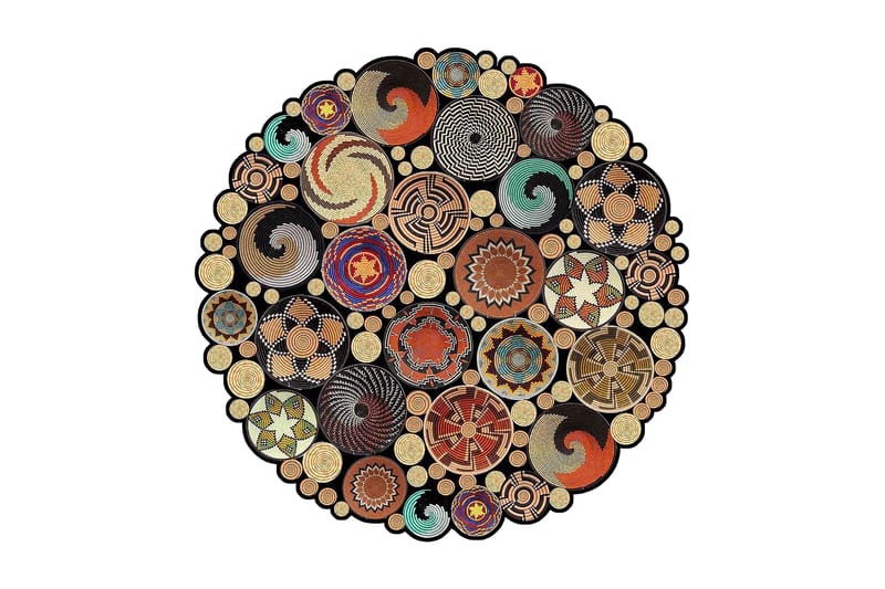 Matto Homefesto 110 cm Pyöreä, Monivärinen