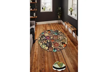 Matto Homefesto 110 cm Pyöreä - Monivärinen - Kodintekstiilit & matot - Matto - Moderni matto - Wilton-matto