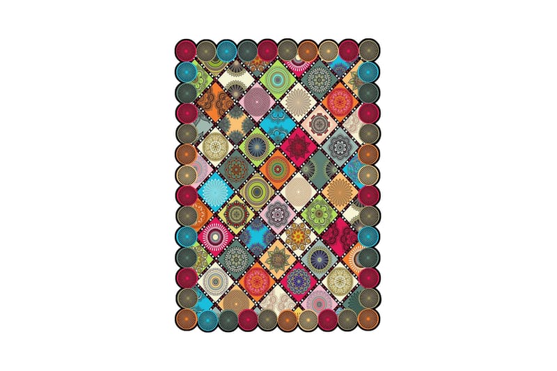 Matto Homefesto 140x220 cm - Monivärinen - Kodintekstiilit & matot - Matto - Moderni matto - Wilton-matto